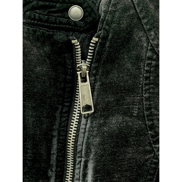 Free People Jacket Size Medium Lace-Up Sleeves Velvet Moto Jacket Romantic - Picture 9 of 16